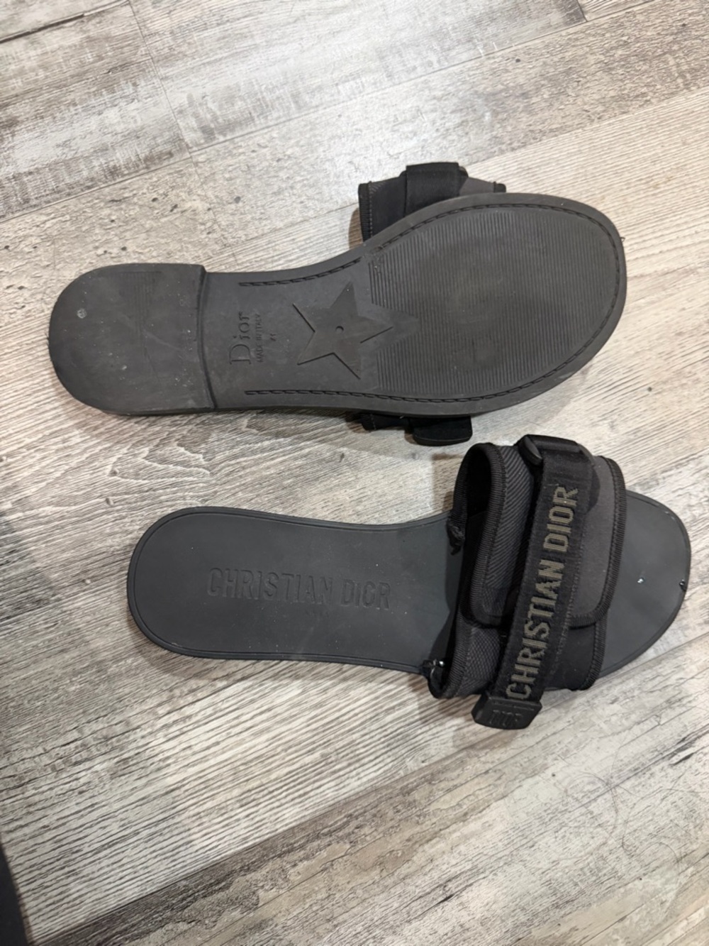 Authentic Dior Black Christian Dior Slide Sandals